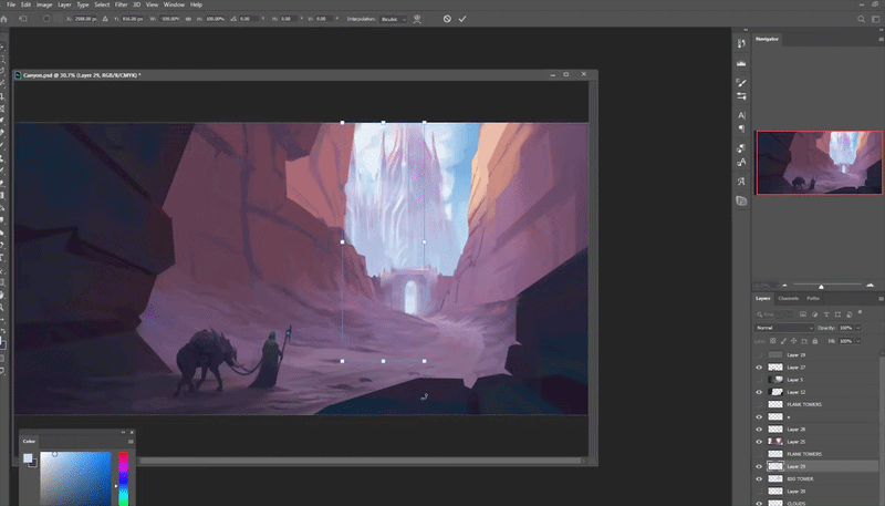 Digital painting in Photoshop