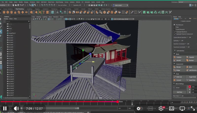 3D modeling in Maya
