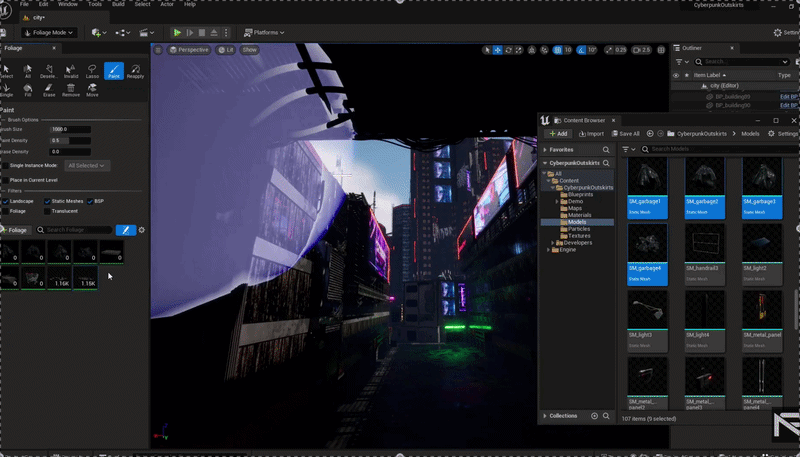 City environment in Unreal Engine
